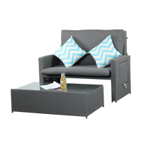 Load image into Gallery viewer, Oasis 2 Seater Garden Patio Outdoor Rattan Furniture Sofa Sun Lounger Daybed

