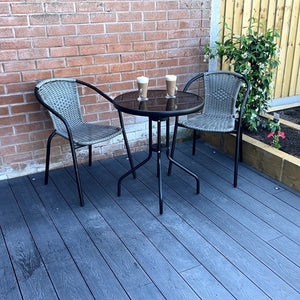 The Bolero 2 Seat Modern Rattan Bistro Set - Grey