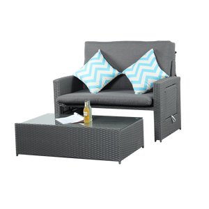 Oasis 2 Seater Garden Patio Outdoor Rattan Furniture Sofa Sun Lounger Daybed