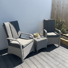 Load image into Gallery viewer, Leigh Wicker Rattan Natural Bistro Set with outdoor cushion

