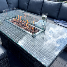 Load image into Gallery viewer, The Croft 8 Seat Corner Gas Firepit Rattan Dining Set
