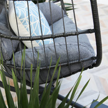 Load image into Gallery viewer, Azura Hanging Egg Chair - Swing Pod Egg Chair - Large with deep Grey Cushions
