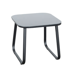 Brooke 5 piece black bistro set with foot stools
