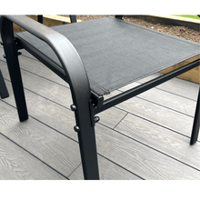 Load image into Gallery viewer, Brooke 5 piece black bistro set with foot stools
