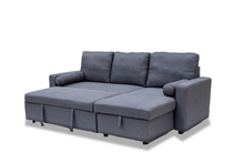 Load image into Gallery viewer, Manhattan Grey 3 Seat Corner Sofa Bed Set - Left or Right
