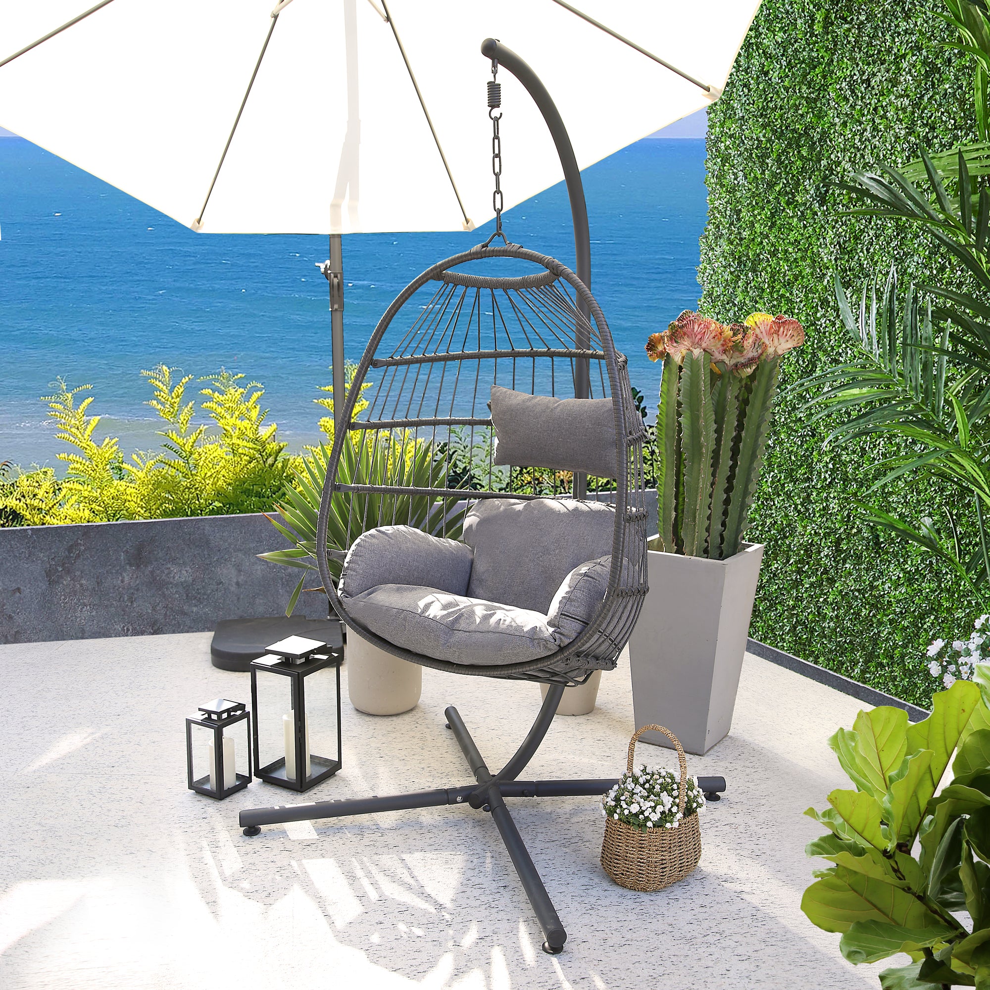 Grey pod chair deals