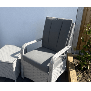 Leigh Wicker Rattan Natural Bistro Set with outdoor cushion