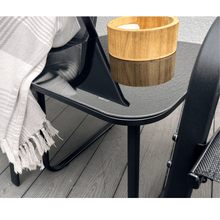 Load image into Gallery viewer, Brooke 5 piece black bistro set with foot stools
