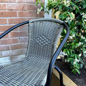 The Bolero 2 Seat Modern Rattan Bistro Set - Grey