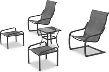 Load image into Gallery viewer, Brooke 5 piece black bistro set with foot stools
