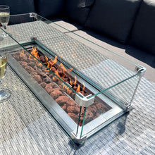 Load image into Gallery viewer, The Croft 8 Seat Corner Gas Firepit Rattan Dining Set
