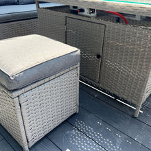 Load image into Gallery viewer, The Croft 8 Seat Corner Gas Firepit Rattan Dining Set
