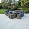 The Tarporley Grey 9 Seat Corner Rattan Dining Set