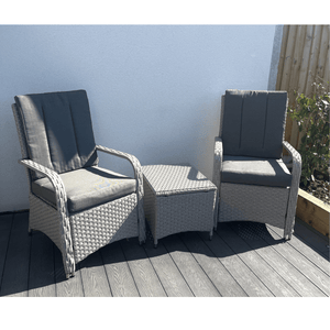 Leigh Wicker Rattan Natural Bistro Set with outdoor cushion