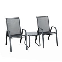 Load image into Gallery viewer, Brooke 5 piece black bistro set with foot stools
