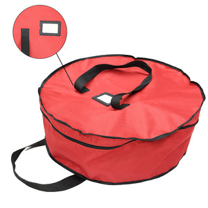 Christmas Wreath Decoration Zip Up Sack Fabric Storage Bag