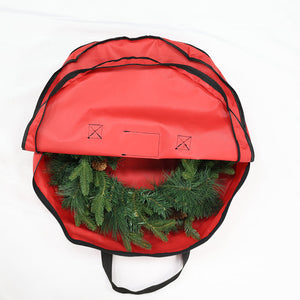 Christmas Wreath Decoration Zip Up Sack Fabric Storage Bag