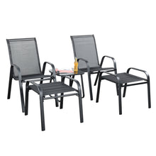 Load image into Gallery viewer, Brooke 5 piece black bistro set with foot stools
