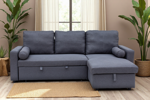 Manhattan Grey 3 Seat Corner Sofa Bed Set - Left or Right