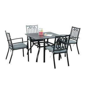 Chorley 4 Seat Dining Set with Grey cushions
