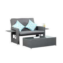 Load image into Gallery viewer, Oasis 2 Seater Garden Patio Outdoor Rattan Furniture Sofa Sun Lounger Daybed
