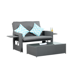 Oasis 2 Seater Garden Patio Outdoor Rattan Furniture Sofa Sun Lounger Daybed
