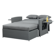 Load image into Gallery viewer, Oasis 2 Seater Garden Patio Outdoor Rattan Furniture Sofa Sun Lounger Daybed
