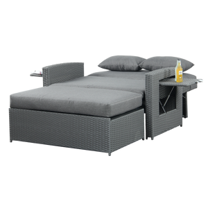 Oasis 2 Seater Garden Patio Outdoor Rattan Furniture Sofa Sun Lounger Daybed