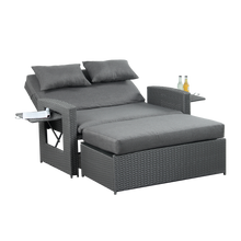 Load image into Gallery viewer, Oasis 2 Seater Garden Patio Outdoor Rattan Furniture Sofa Sun Lounger Daybed
