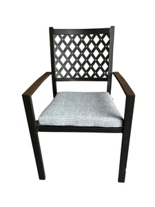 Adlington Diamond stacking chairs with grey cushions x 4