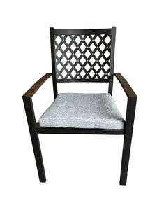 Adlington Diamond stacking chairs with grey cushions x 6