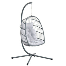 Load image into Gallery viewer, Azura Hanging Egg Chair - Swing Pod Egg Chair - Large with deep Grey Cushions
