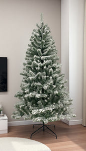 6FT Premium Snow Filled Grand Fir Full Artificial Christmas Tree 1000 Branch Tips