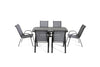 The Rufford - Black and Grey Metal 6 Seat Garden Dining Set