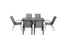 Load image into Gallery viewer, The Rufford - Black &amp; Grey Metal 6 Seat Garden Dining Set
