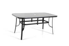 Load image into Gallery viewer, The Rufford - Black &amp; Grey Metal 6 Seat Garden Dining Set
