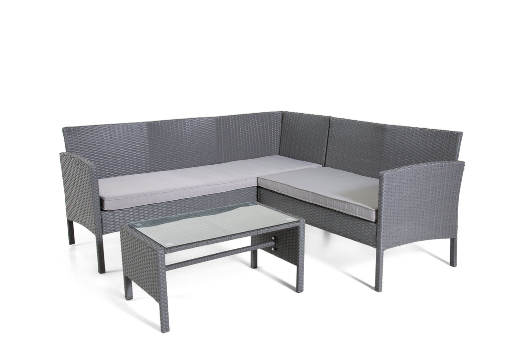 The Lakewood Grey Corner Rattan Set - 5 Seat