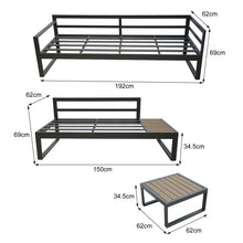 Load image into Gallery viewer, Positano 5 seat outdoor aluminium sofa set with coffee table
