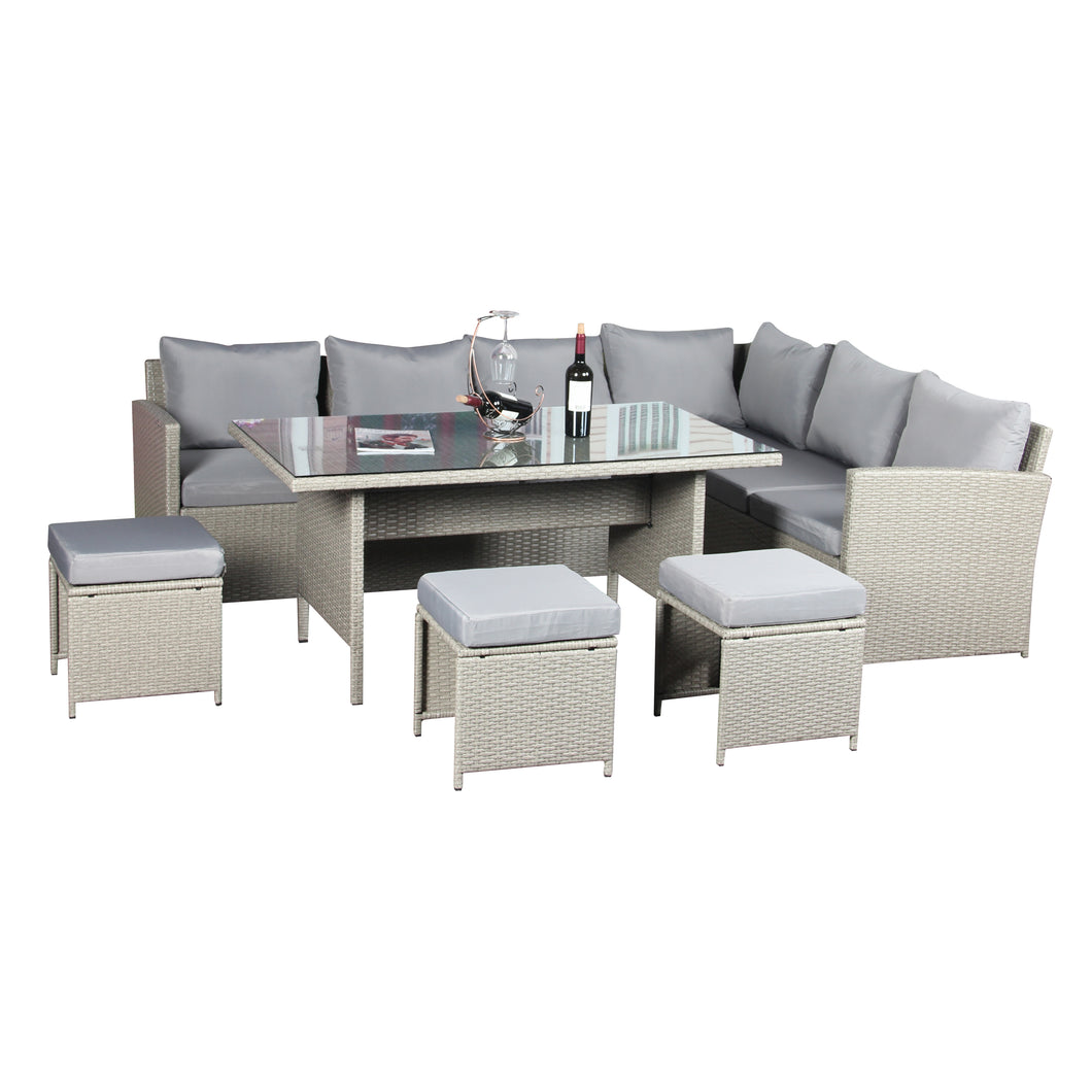 9 seater corner rattan best sale