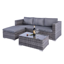 Load image into Gallery viewer, Dunham Grey 4 Seat Rattan Sofa Set with Coffee Table
