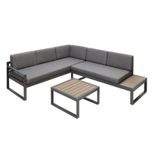 Load image into Gallery viewer, Positano 5 seat outdoor aluminium sofa set with coffee table
